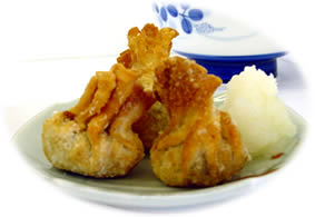 梅肉納豆茶巾揚げ