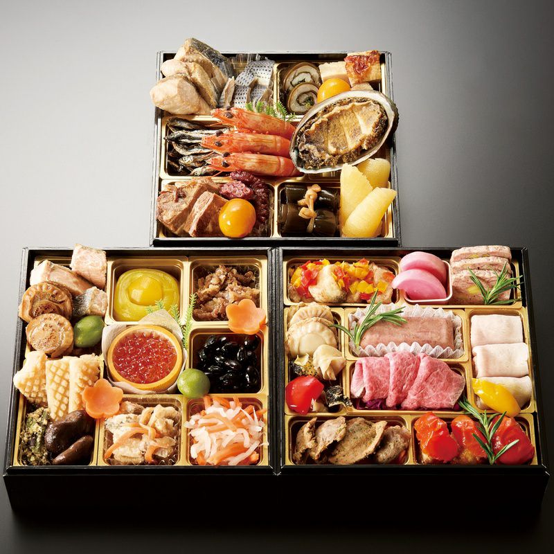 創健社の【6】銀座 花蝶「国産素材」和洋三段重・３９品（重付き・３名様用）｜＜直送・冷凍・送料込み＞