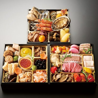 創健社の【6】銀座 花蝶「国産素材」和洋三段重・３９品（重付き・３名様用）｜＜直送・冷凍・送料込み＞