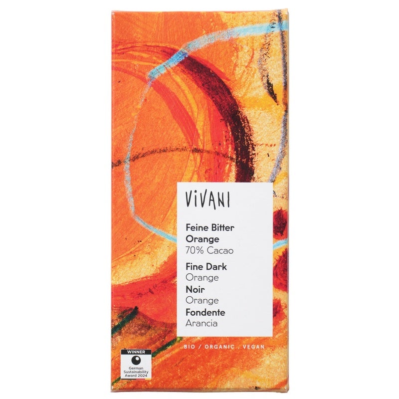 ViVANI オーガニックダークチョコレート オレンジ 80g｜ニコウトレーディング