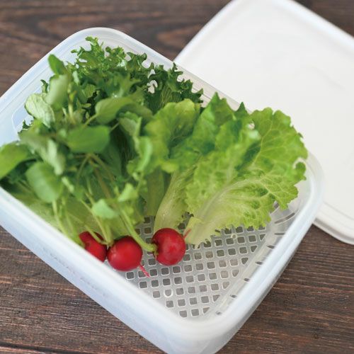 エンバランス レクタングルコンテナ ＜ホワイト＞ XL 2100ml （ザル付き） １個